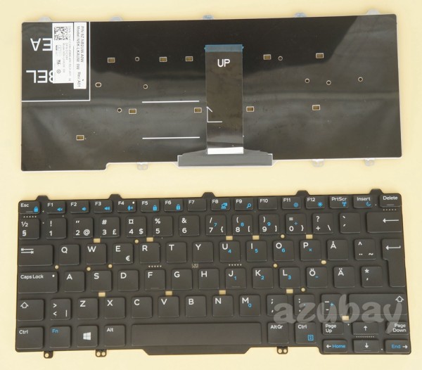 Swedish Finnish Keyboard For Dell Latitude 5490 5491 5495, 0YCX9H Black, No Pointer, No Backlit