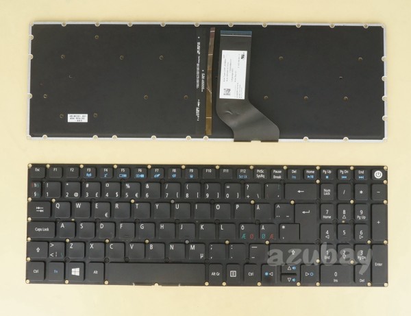 Scandinavian Nordic Danish Keyboard for Acer aspire E5-553 E5-573 V3-574 V3-574G Backlit