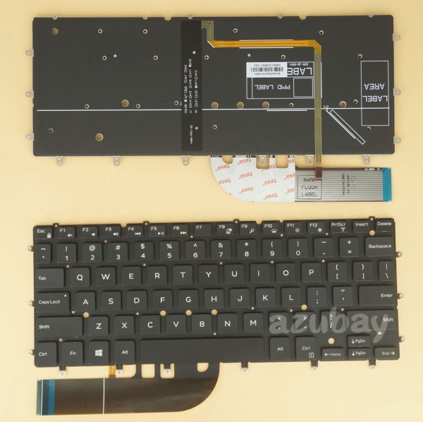 US UI English Keyboard For DELL XPS 13 9343 9350 9360  Backlit