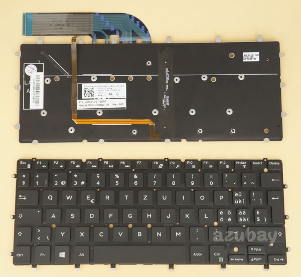 Swiss German CH Keyboard For DELL Inspiron 13 7348 2-in-1, 7353 2-in-1 Backlit