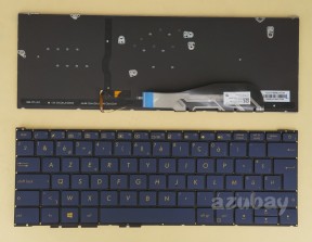 Belgian AZERTY Keyboard for ASUS 0KNB0-D608BE00 Dark Blue, Backlit