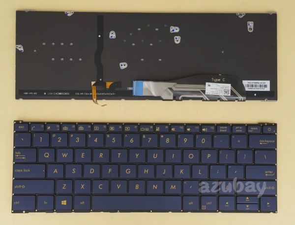 US UI English Keyboard for ASUS 0KNB0-D608US00 Dark Blue, Backlit