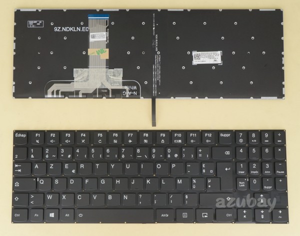 French AZERTY Français Keyboard for Lenovo Legion  Y720-15IKB SN20Q59061, White backlight