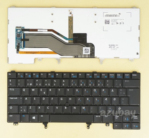 Danish Tastatur Keyboard for Dell Latitude E6320 E6330 E5420M E6430S Backlit Blue Signs