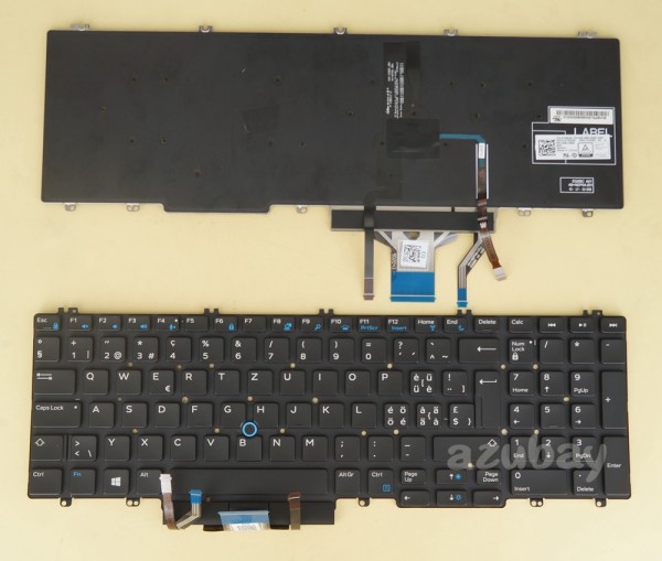 Swiss QWERTZ Tastatur Keyboard For DELL Precision M7530 0YRK6V Backlit, With Pointer