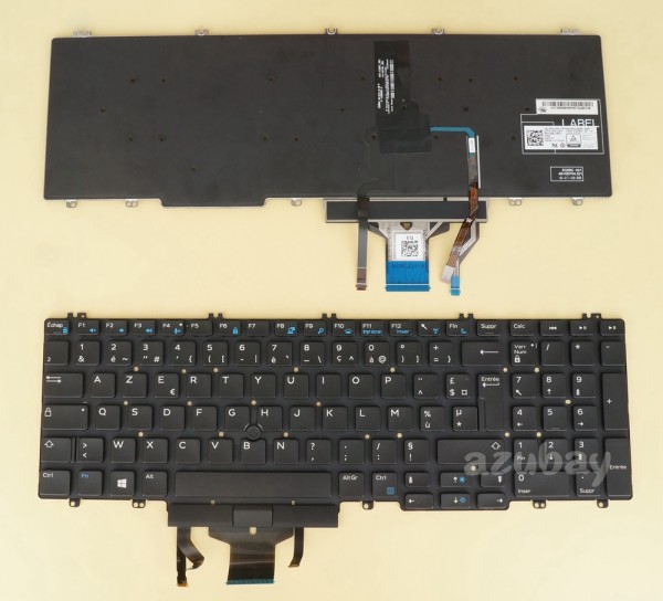 French AZERTY Français Keyboard For DELL Precision M7530 0NHJ6Y Backlit, With Pointer