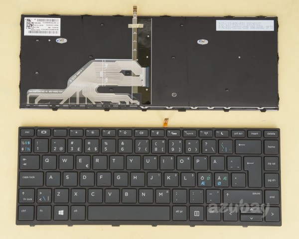 Finnish Norwegian Danish Keyboard for HP Probook L04644-DH1 L21584-DH1, Backlit