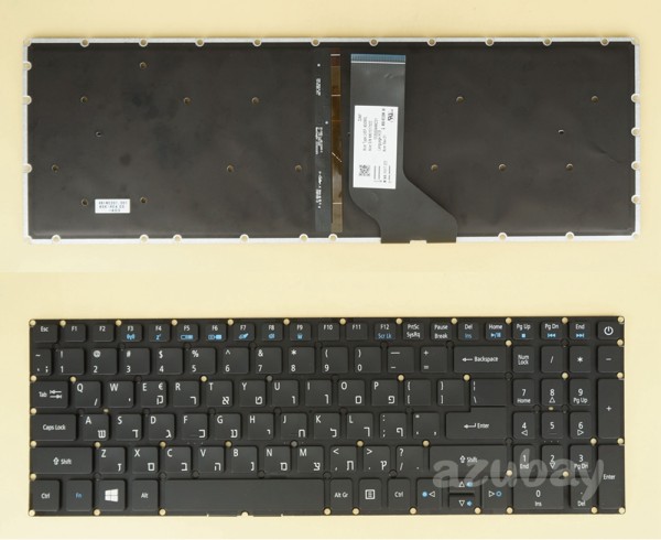 Hebrew Israel HE HB Keyboard for Acer aspire V3-574G V3-574TG V3-575 Red Color Backlit