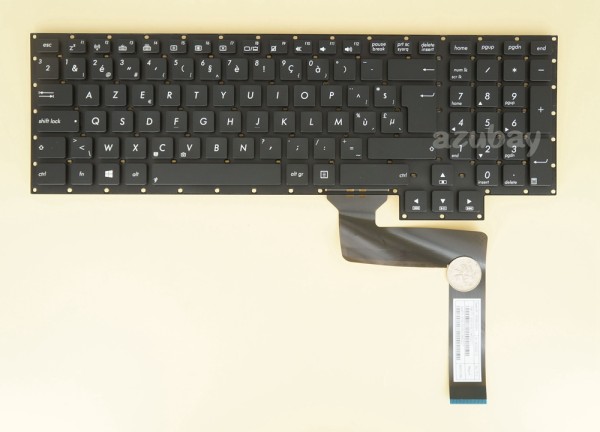 Belgian AZERTY Keyboard for ASUS GFX70JS GFX70JZ, Black