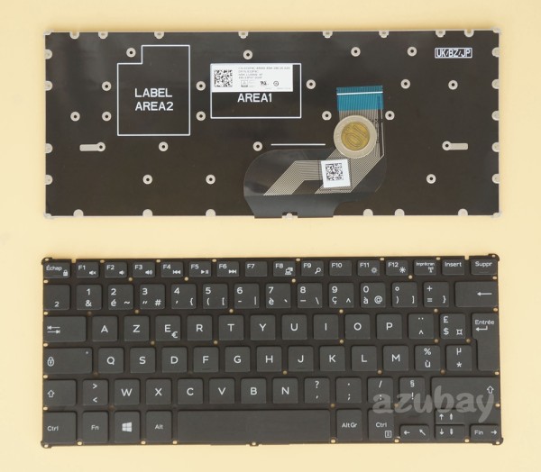 French Keyboard AZERTY Français Clavier For Dell Inspiron 11 3185 2-in-1, 033P9C, Black