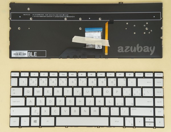 Czech Slovak Keyboard klávesnice For HP Envy 13-ad013nc 13-ad016nc Backlit, Silver