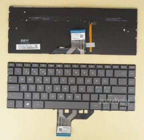 Scandinavian Nordic Swedish Keyboard for HP Envy 13-ad101no 13-ad103no Backlit, Gray Black