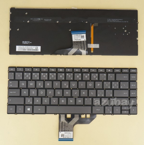 Czech Slovak Keyboard klávesnice For HP Envy 13-ad013nc 13-ad016nc Backlit, Gray Black