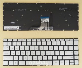 US Keyboard for Laptop HP ENVY 13-aq0011tx 13-aq0012nv 13-aq0012tu Silver, Backlit