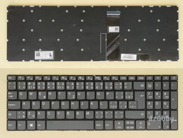 Azubay Czech Slovak Keyboard klávesnice klávesnica for Lenovo Ideapad 320L-17isk 320R-17isk 330-17ikb 330E-17ikb 330H-17ikb 330L-17ikb 330R-17ikb V320-17ikb V320-17isk, Gray