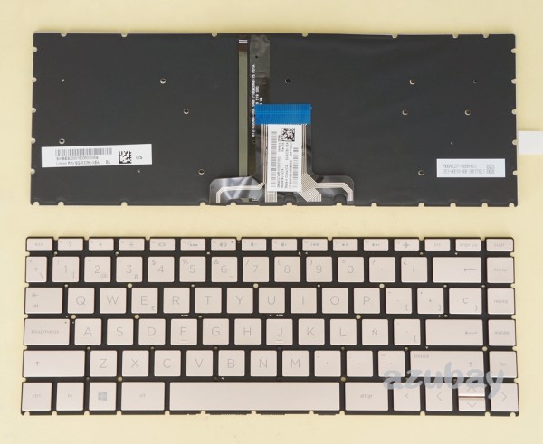 Spanish Keyboard Teclado for HP Pavilion x360 14-cd0000ns 14-cd0001la Rose Pink Golden, Backlit