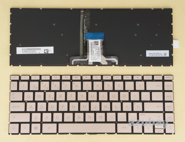 Portuguese Keyboard for HP Pavilion 14-ce0011np 14-ce0012np Pink Rose Golden, Backlit