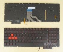 Scandinavian Nordic SD FI DK NW Keyboard for HP Omen 15-ce011no 15-ce012no Red Backlit