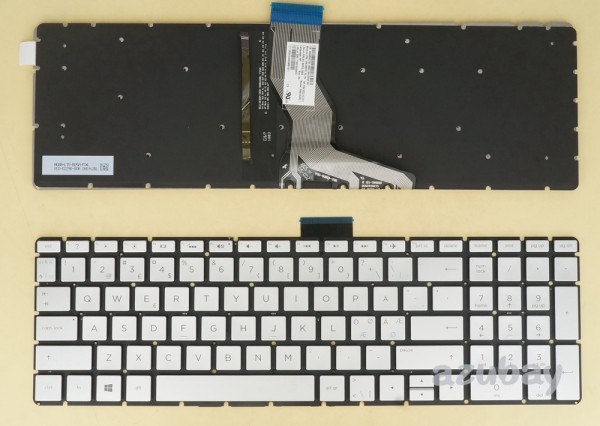 Scandinavian Nordic SD FI DK NW Keyboard for HP 17-ae101no 17-ae102no Silver, Backlit