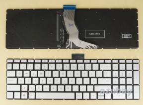 Swedish Finnish tangentbord Keyboard For HP 17-bs100 17-bs000, Silver, Backlit