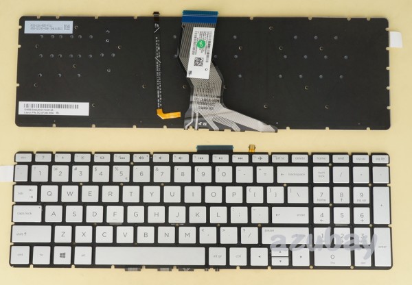 US UI English Keyboard for HP Home 15m-bq000 15z-bq000 15-bq100 Backlit, Silver