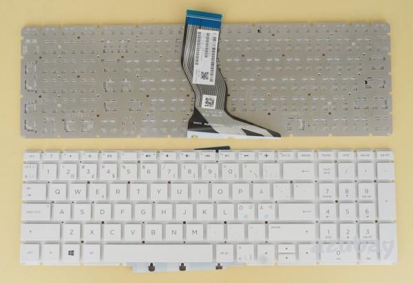 Scandinavian Nordic SD FI DK NW Keyboard for HP Home 15t-br000 15-br100 White