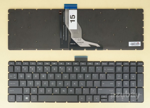 US UI English Keyboard for HP 17-ak006ax 17-ak007ax 17-ak008ax 17-ak009ax Backlit, Gray Black