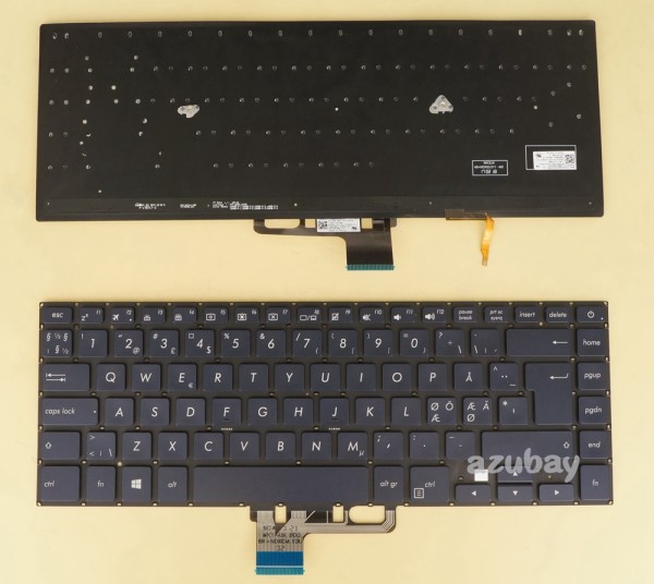 Scandinavian Nordic SD FI DK NW Keyboard for ASUS ZenBook Pro UX550VE Dark Blue Backlit