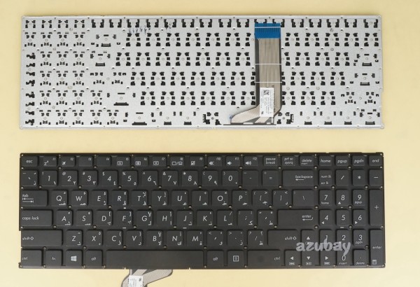 Arabic AR Keyboard for Asus D756UA D756UX F556U F556UA F556UB F556UF F556UQ Black