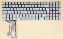 Belgian AZERTY Keyboard for Laptop Asus N751JK N751JX N752V R555J Silver,With Backlight