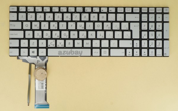 Greek Keyboard GK Ελληνικό πληκτρολόγιο for Laptop Asus N551JK N551JM Silver,With Backlight