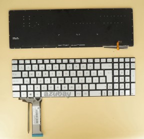 Turkish Keyboard TR Türkçe klavye for Laptop Asus R555JQ R555ZU Silver,With Backlight