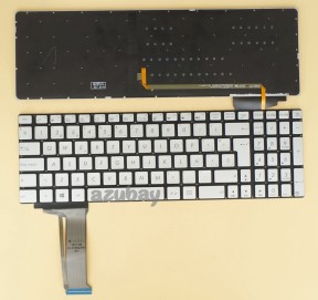 Spanish Keyboard SP Español Teclado for Laptop Asus R555JQ R555ZU Silver,With Backlight