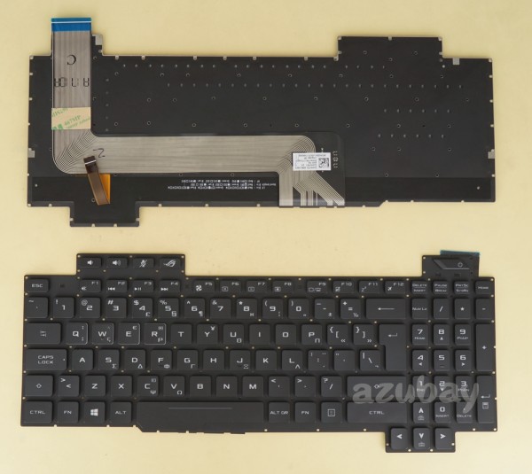 Greek Keyboard πληκτρολόγιο for ASUS ROG Strix SCAR Edition GL703VM, RGB Backlight, Black, Version 1