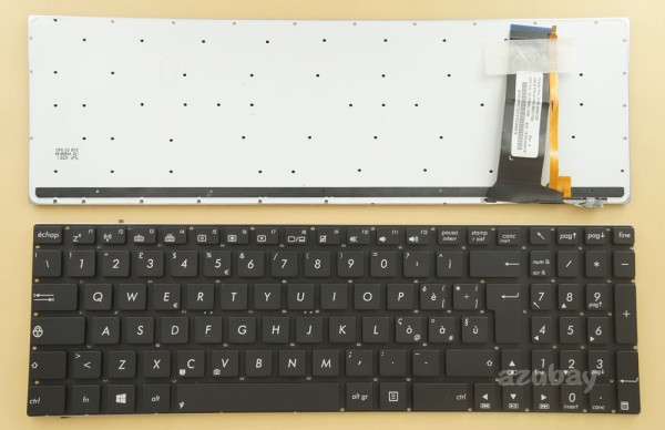 Italian Keyboard IT Tastiera Italiana for Laptop Asus R501VB R501VJ R501VM Black, Backlit