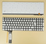 German DE QWERTZ Keyboard for Laptop Asus N750JV Q550LF, Silver, Backlit