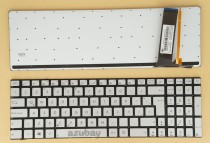 Latin LAS Spanish Keyboard Español Teclado for Laptop Asus N550JK N550JV N550JX Silver, Backlit