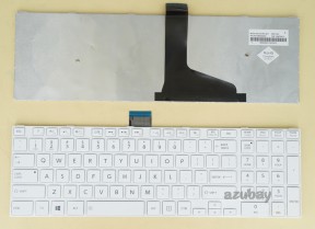 US UI English Keyboard for Toshiba Satellite C55-A C55D-A C55DT-A C55T-A, White with Frame