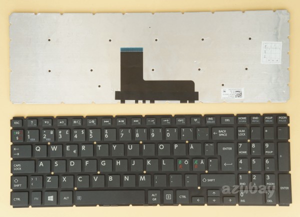 Scandinavian Nordic SD FI DK NW Keyboard for Toshiba Satellite L55-C L55D-B L55D-C Black
