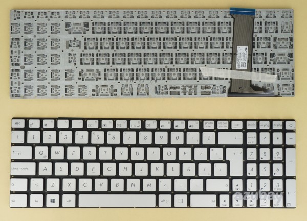 Latin LAS Spanish Keyboard LAS Teclado for Laptop Asus N552VW N552VX N751J Silver