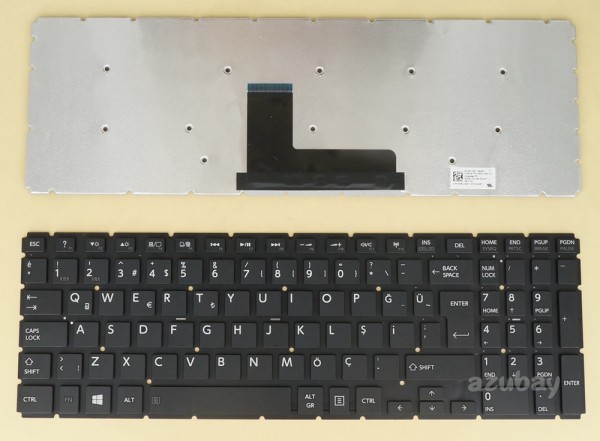 Turkish Keyboard TR Türkçe klavye for Toshiba Satellite L50-C L50D-B L50D-C Black, No Frame
