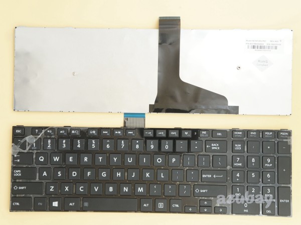US UI English Keyboard for Toshiba Satellite C55-A C55D-A C55DT-A C55T-A, Black with Frame