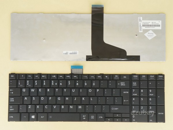 UI English Keyboard for Laptop Toshiba Satellite C50T-A C55-A C55D-A Black, with Vertical Enter