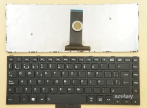 Spanish Keyboard SP Español Teclado for Laptop Toshiba Satellite C45-B C45d-B C45T-B, Black Frame