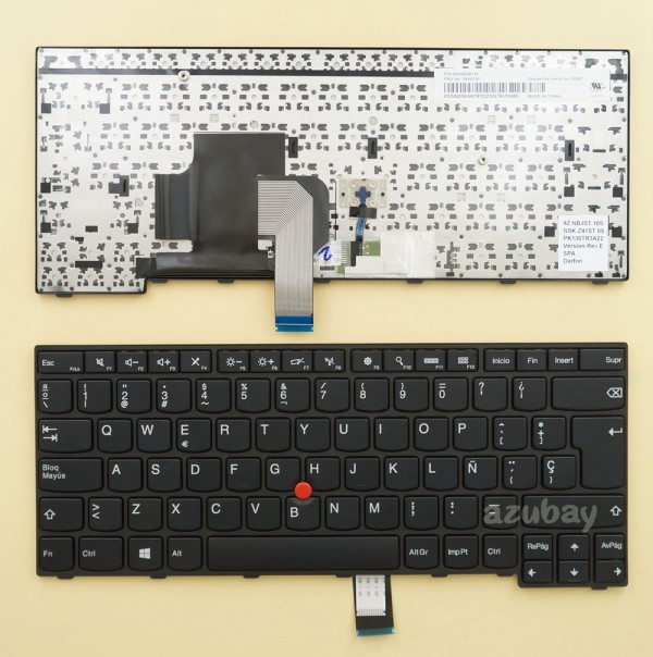 Spanish Keyboard SP Español Teclado for Laptop Lenovo Thinkpad 04X6111, Black