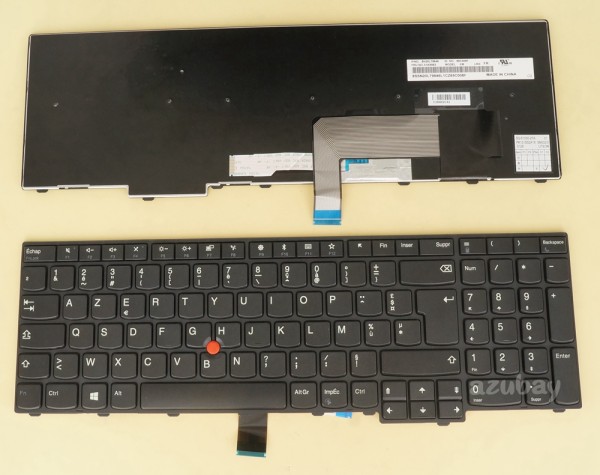 French AZERTY Français Keyboard For Lenovo Thinkpad T550 (Type 20CJ 20CK) Black