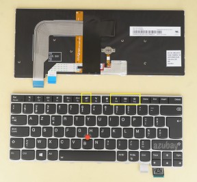 Belgian AZERTY Keyboard for Lenovo Thinkpad 01ER875 01ER916, Backlit, Black with Silver Frame