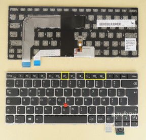 French Keyboard AZERTY Français Clavier for Lenovo Thinkpad 13 Gen 2 (Type 20J1 20J2) , Black with Silver Frame