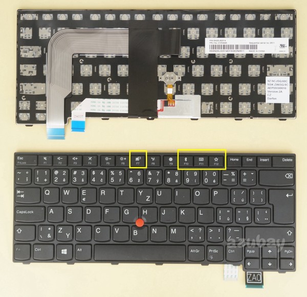 Czech Keyboard česká klávesnice for Lenovo Thinkpad 01EN649 01EN608 , Black with Black Frame