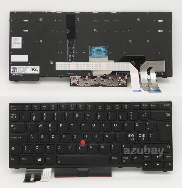 Scandinavian Nordic SD FI DK NW Keyboard for Lenovo Thinkpad 5N20V44082 Backlit, Black with Black Frame